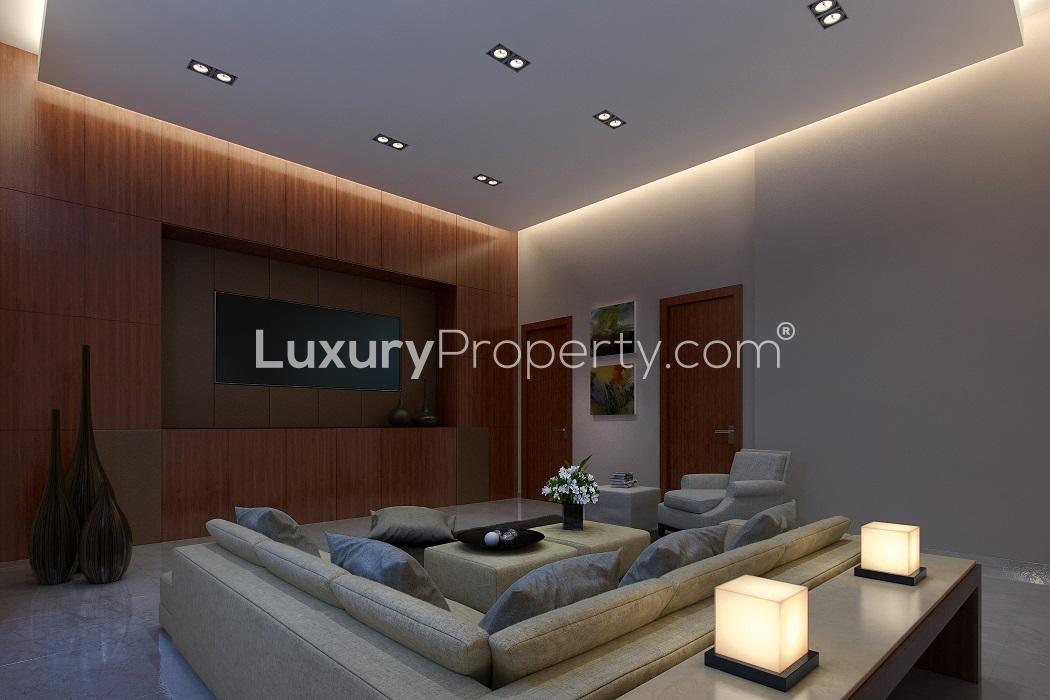 Luxurious living room in Palm Jumeirah penthouse, Anantara Residences, elegant decor