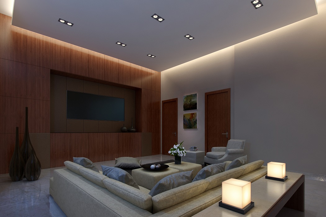 Luxurious living room in Palm Jumeirah penthouse, Anantara Residences, elegant decor