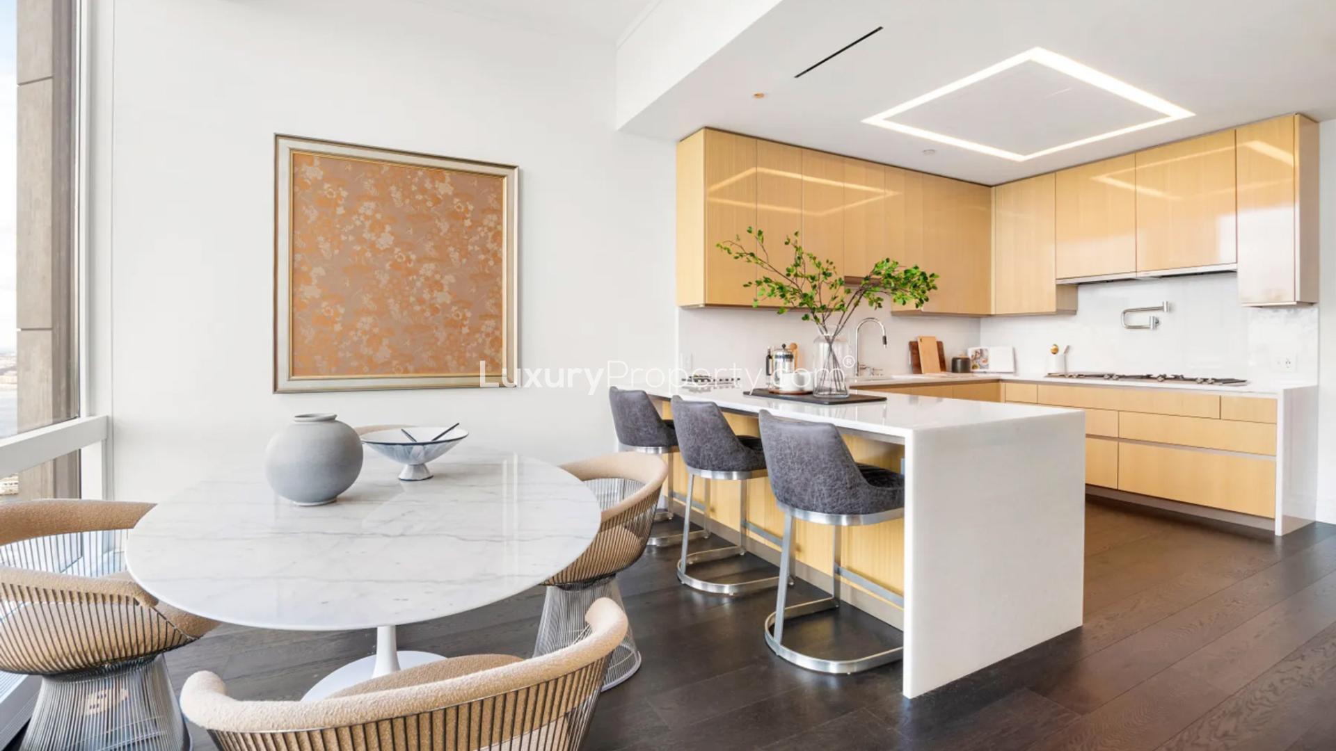 Living room with Hudson River views in Manhattan condominium, LP45085 for sale