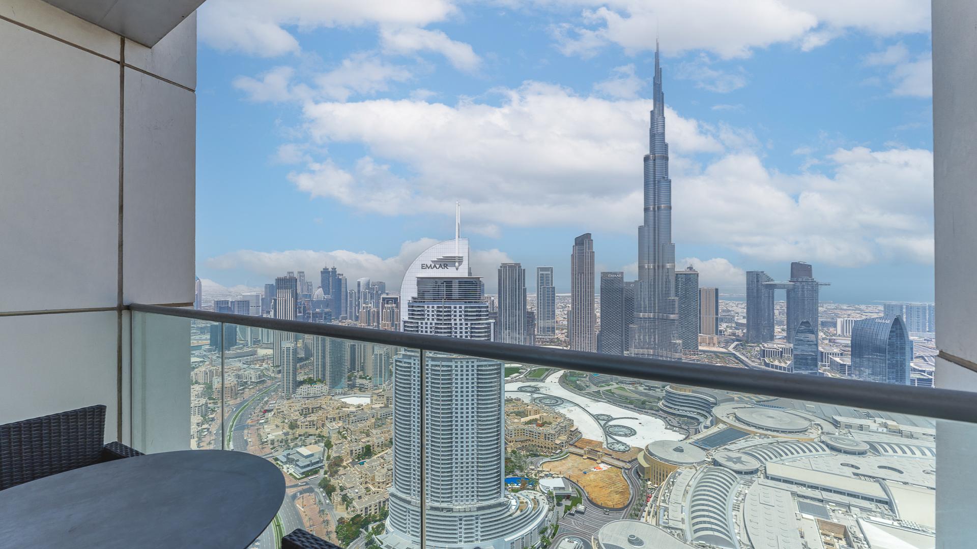 Ultra-modern penthouse living room with Burj Khalifa view, Downtown Dubai, The Address Residence