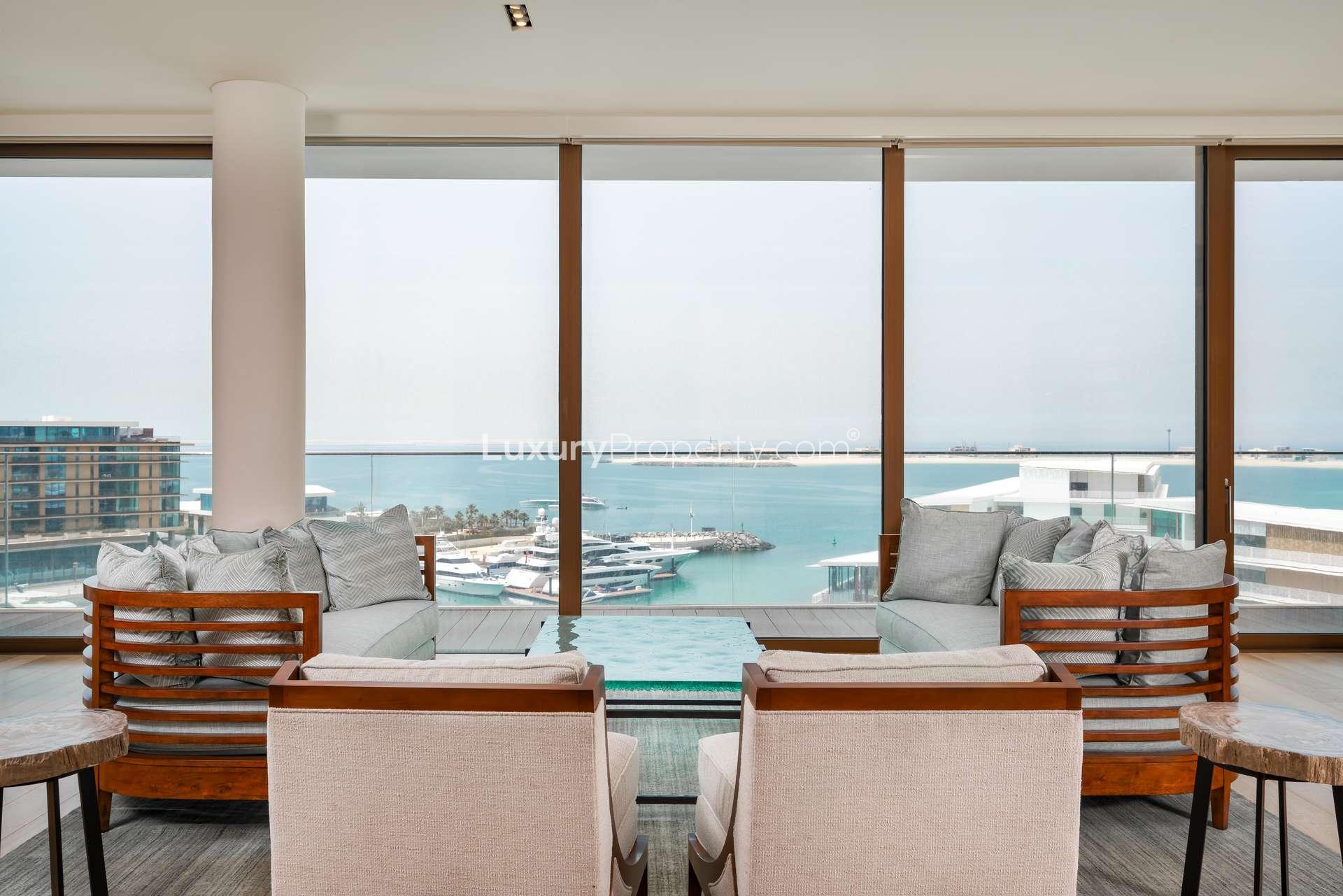 Waterfront view from 4-bed penthouse at Bulgari Residences, Jumeirah Bay Island, Dubai