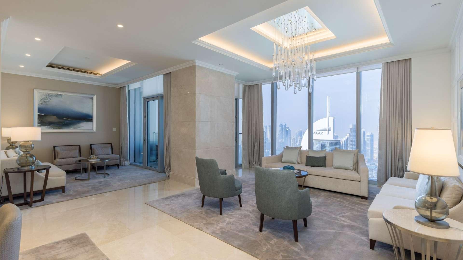 N/A,Luxurious furnished penthouse living room with city views, Downtown Dubai, The Address Residence