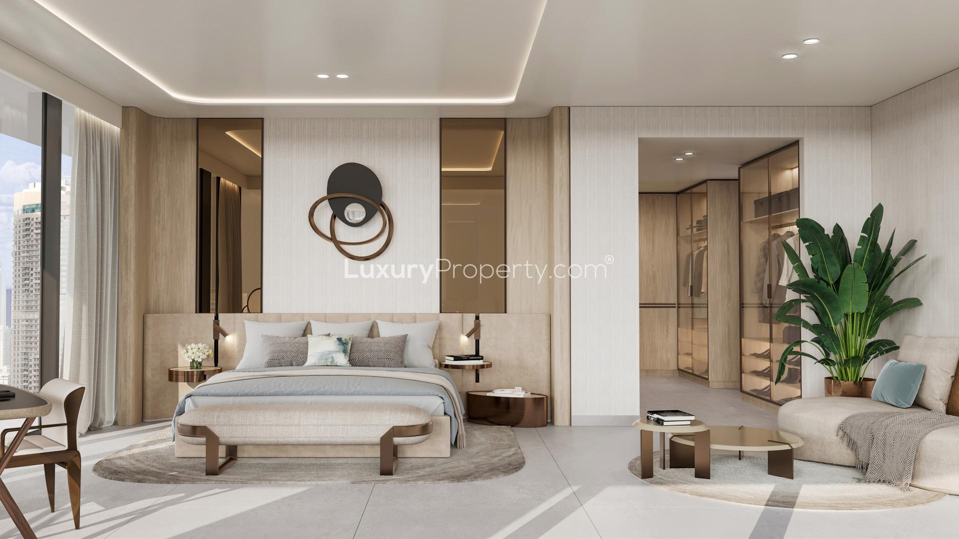 Luxurious kitchen and dining area in Uptown Dubai penthouse, Jumeirah Lake Towers