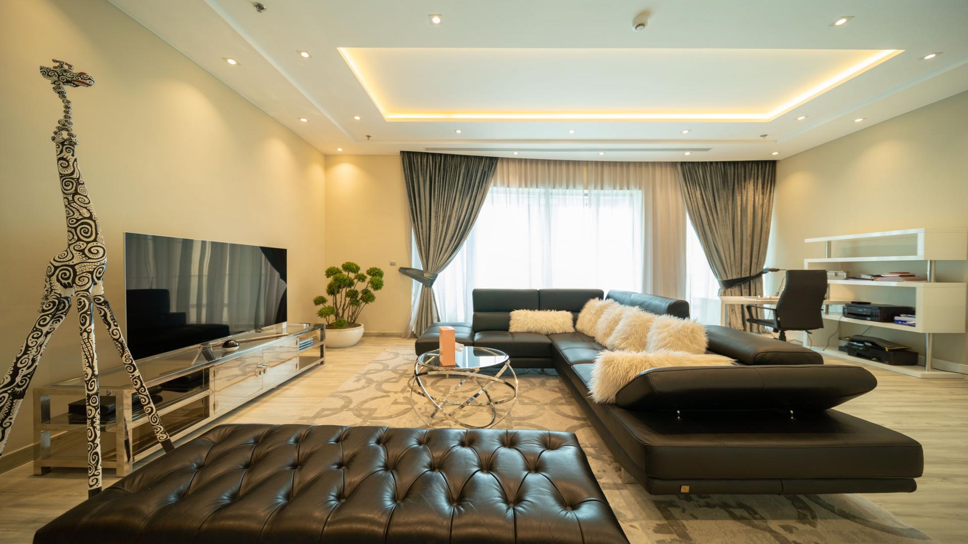 Top-floor penthouse balcony view of Dubai Marina skyline in The Torch, Dubai