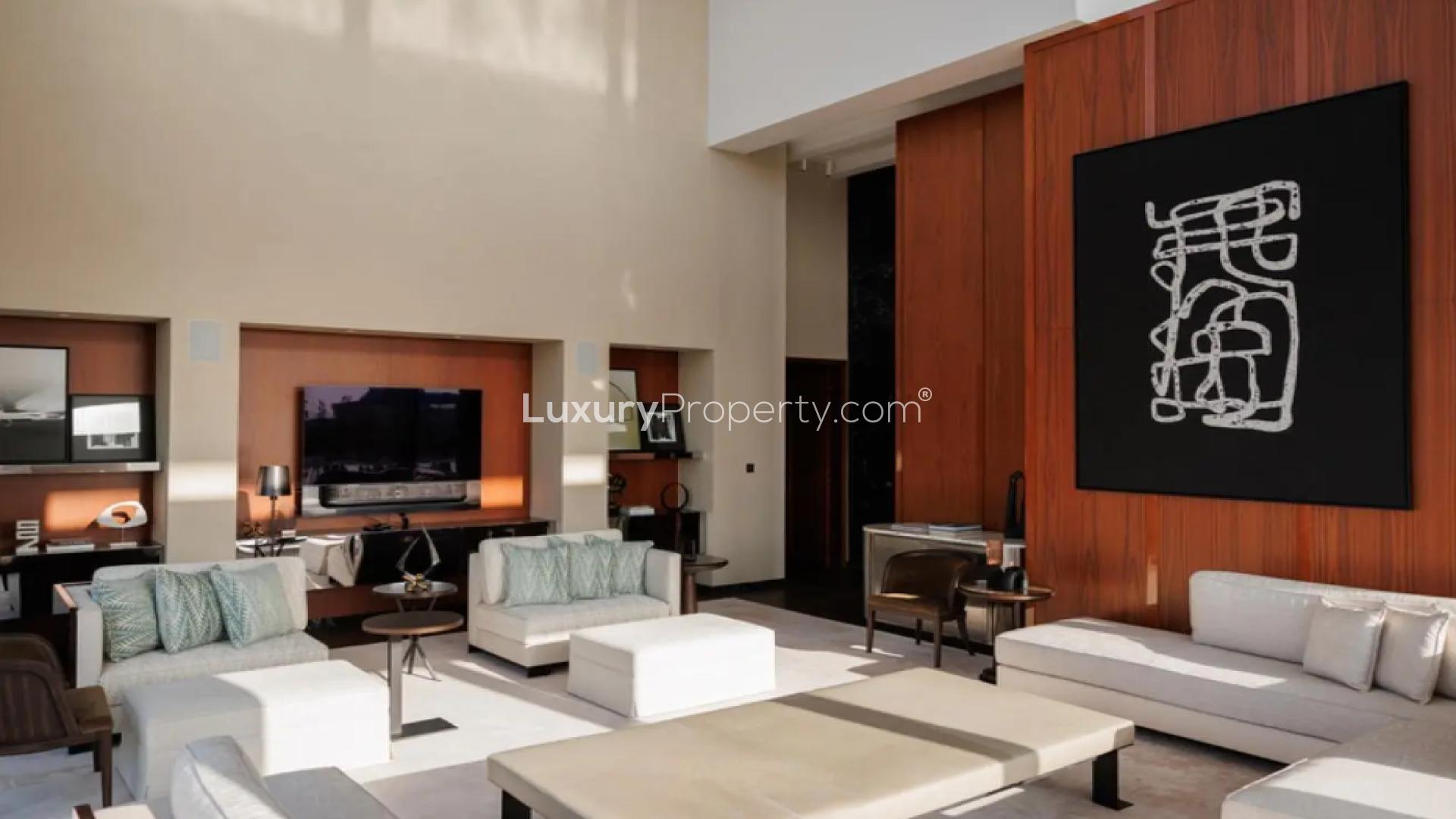 Luxurious penthouse terrace with pool and skyline view in Dorchester Collection, Business Bay