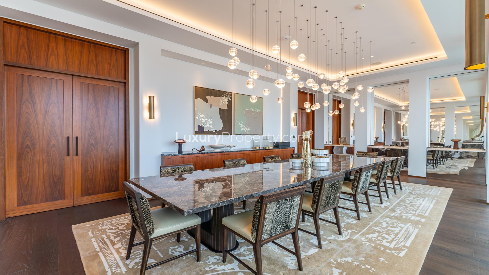 Luxurious penthouse living area with modern decor in The Lana Dorchester Collection, Business Bay