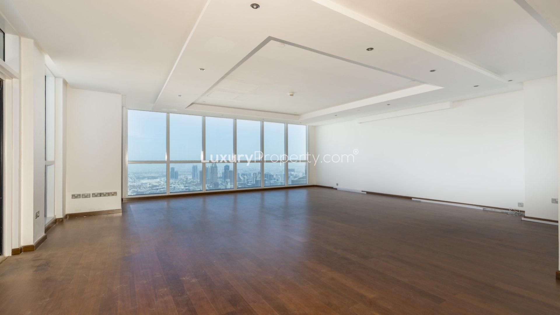 Stunning Dubai Marina penthouse with panoramic sea views from floor-to-ceiling windows