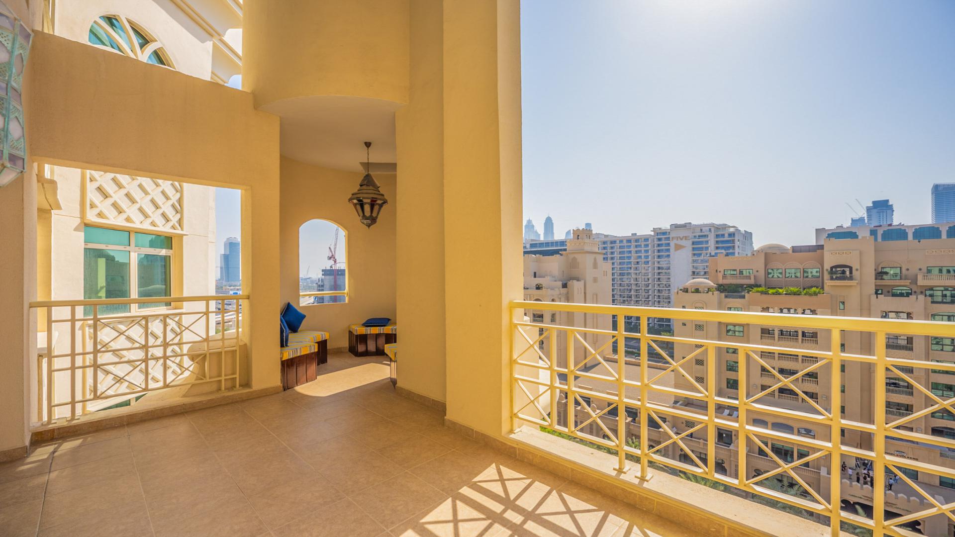 Luxurious duplex penthouse interior with staircase and dining area, Palm Jumeirah, Shoreline Apartments