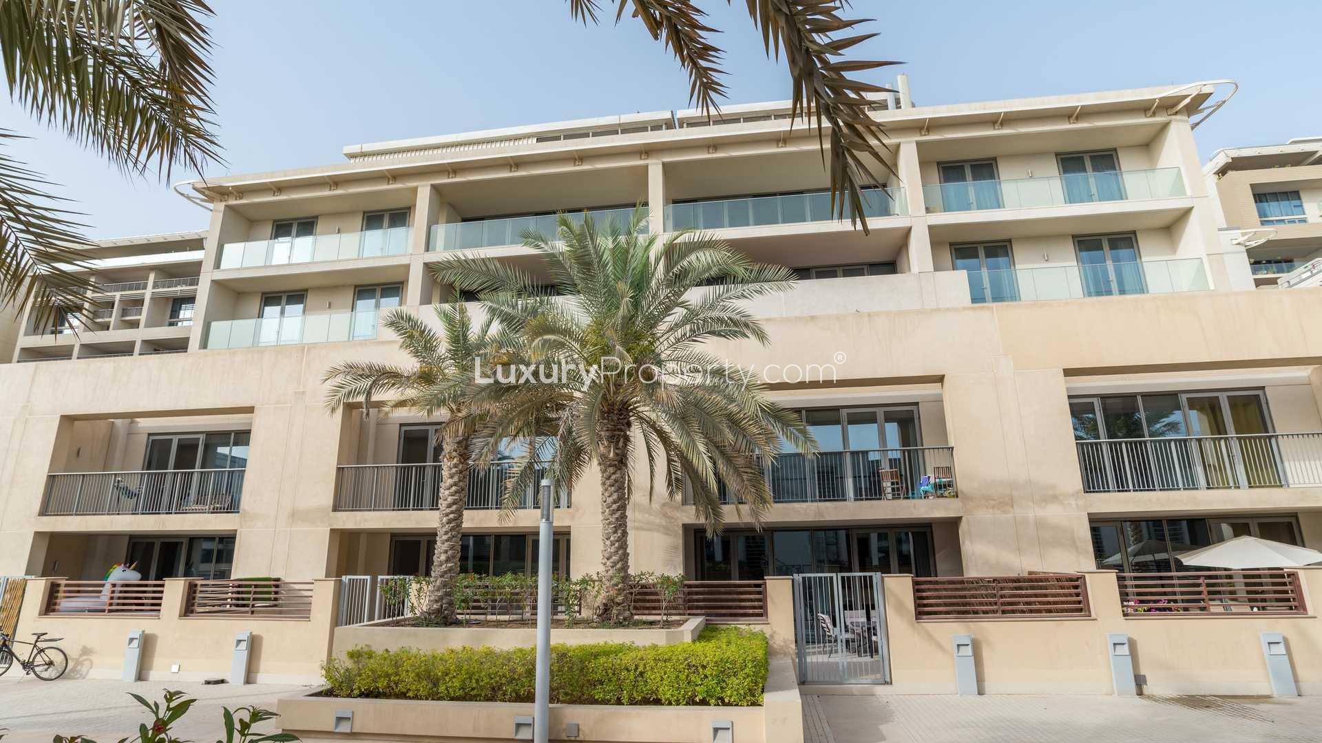 Beachfront penthouse exterior at Al Zeina, Al Raha Beach, Abu Dhabi, for sale