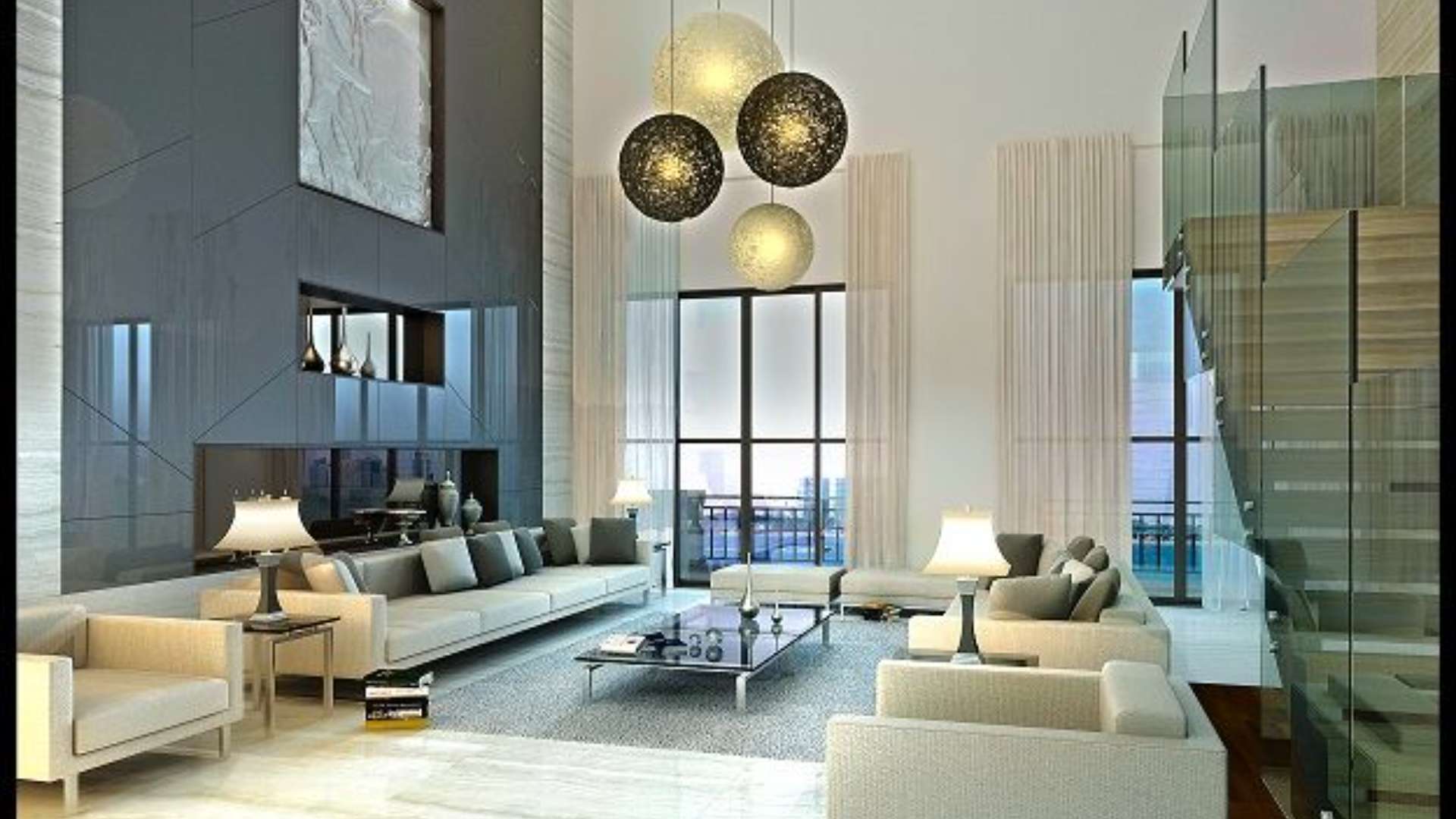 Luxurious poolside seating in Anantara Residences duplex penthouse, Palm Jumeirah