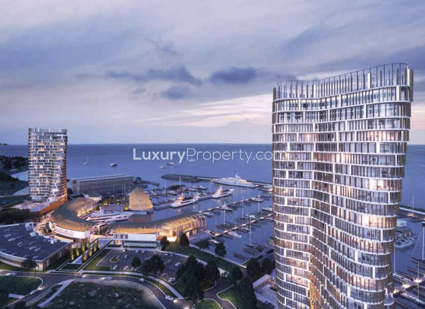 Penthouse in Ayia Napa Marina with ocean views, pool, and yacht docks in Cyprus