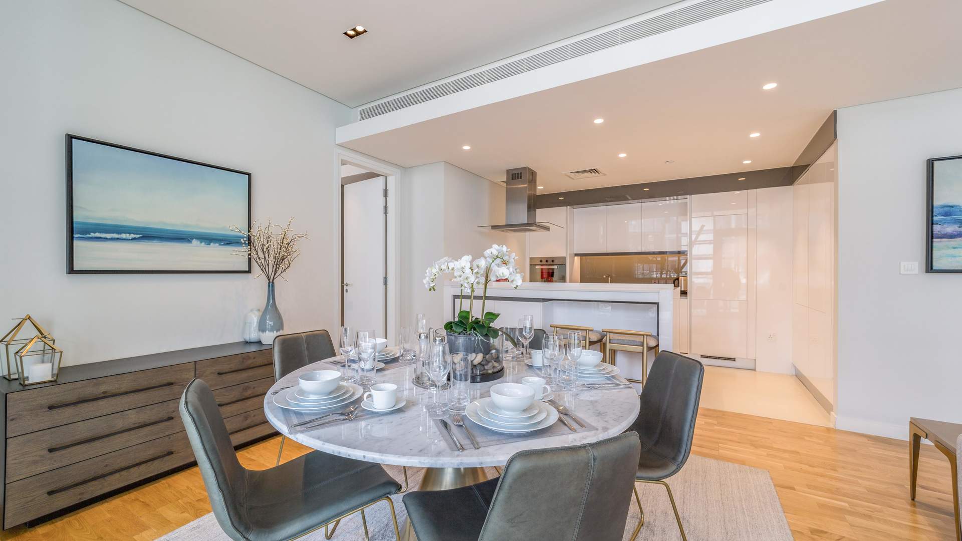 Bright, elegant bedroom in 4-bedroom penthouse at Bluewaters Residences, JBR for sale