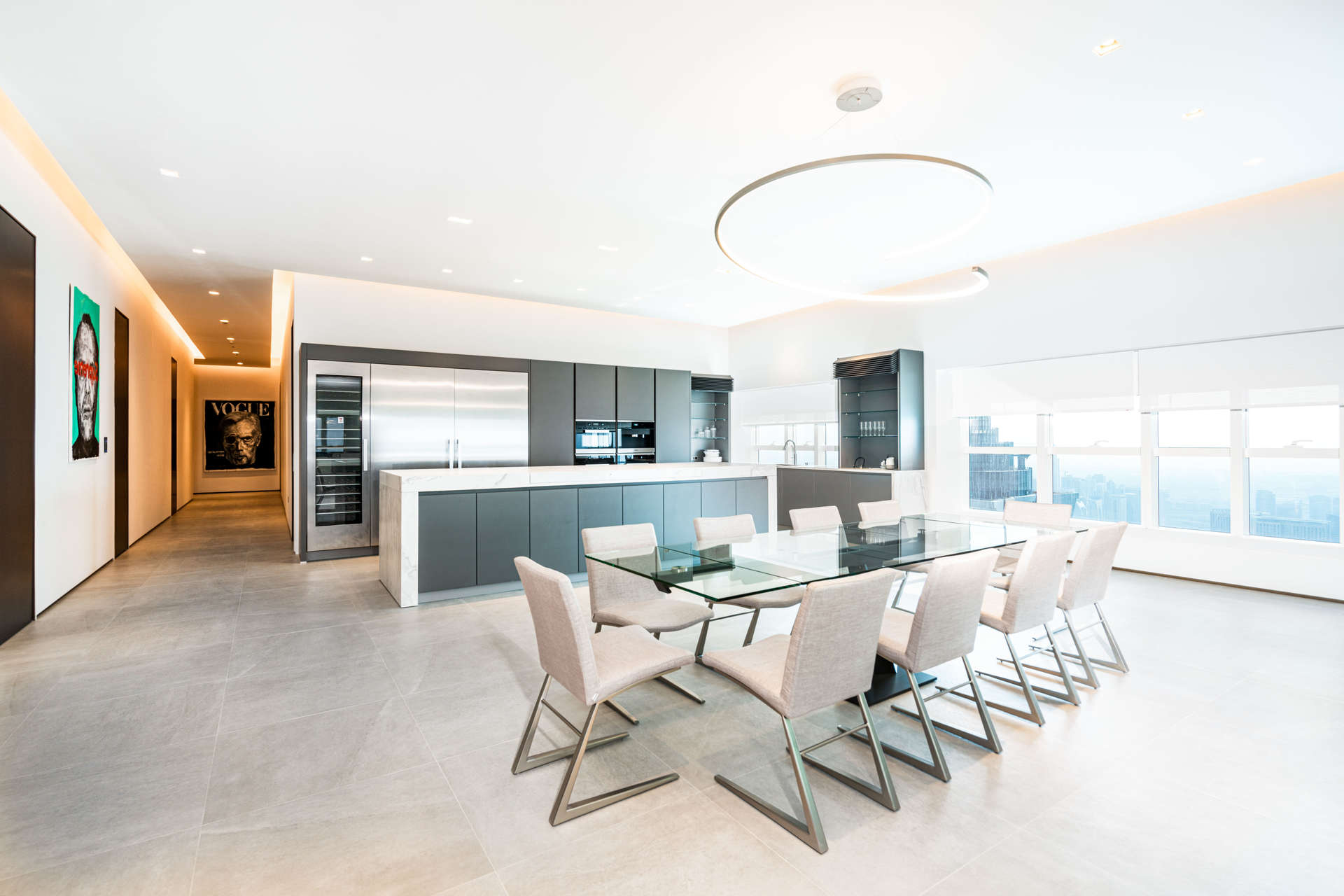 Modern kitchen with sleek design in Dubai Marina penthouse, Elite Residence