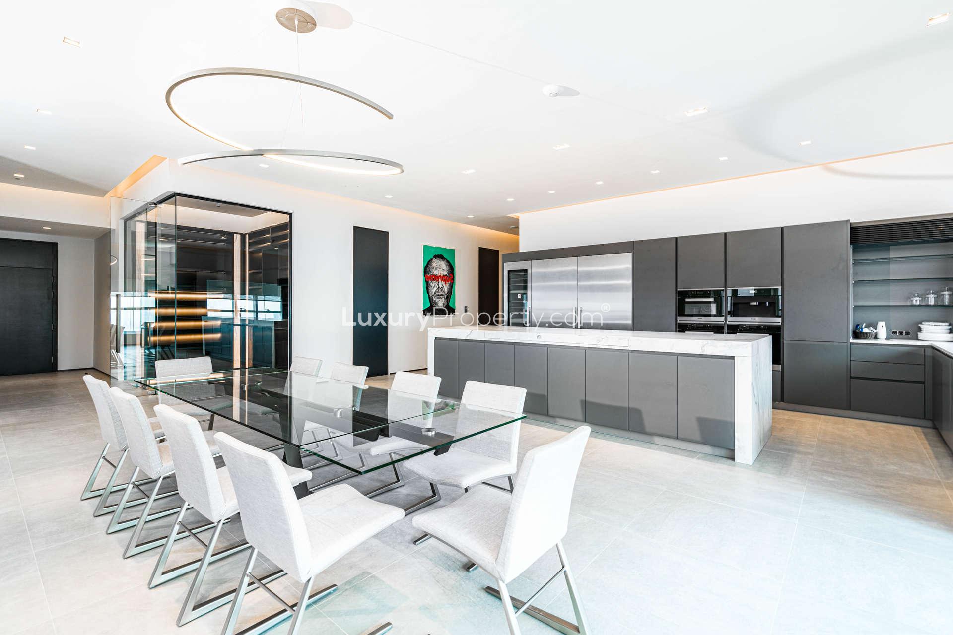 Luxurious master bedroom in upgraded modern penthouse, Elite Residence, Dubai Marina