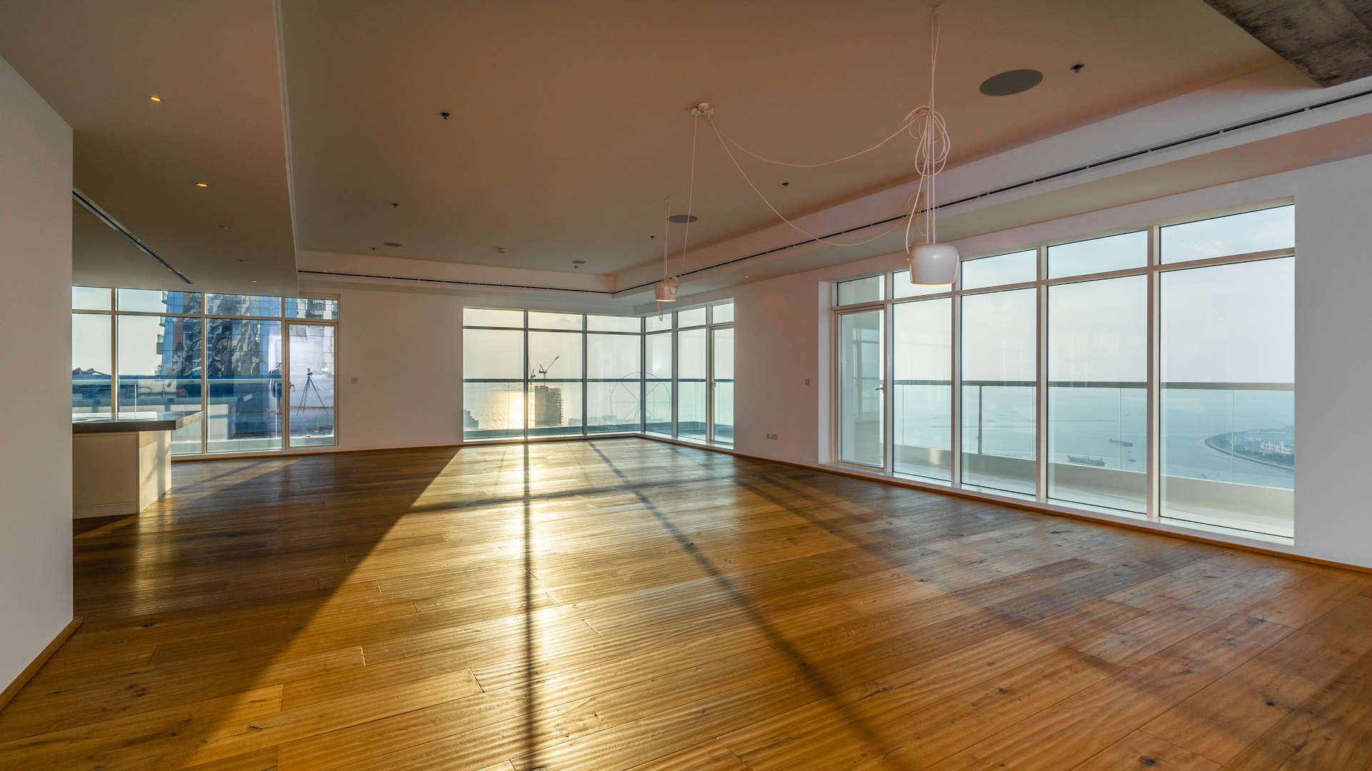 Luxurious kitchen in 4-bedroom penthouse, Emirates Crown, Dubai Marina, with stunning city views