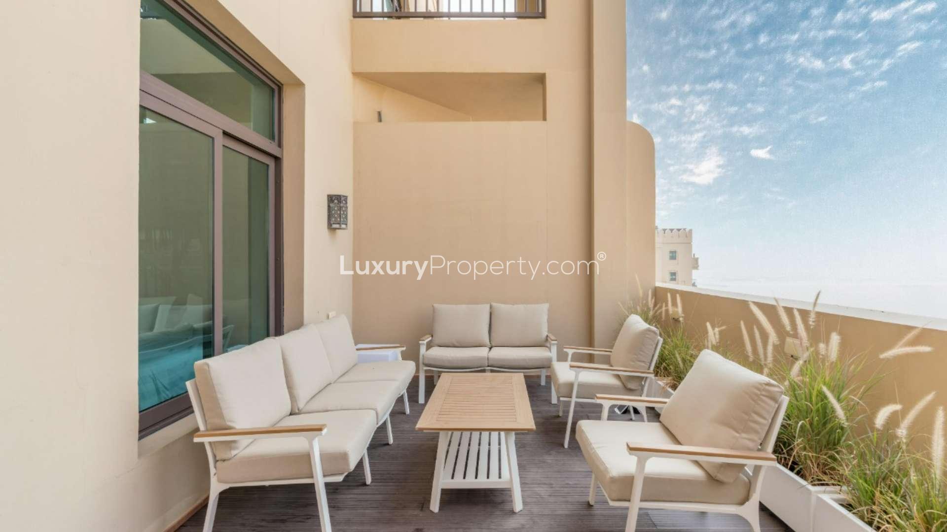 Luxurious living room in upgraded penthouse, The Fairmont Palm Residences, Palm Jumeirah