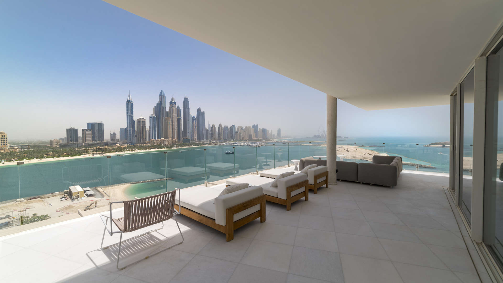 Luxurious bathroom in four-bedroom penthouse at FIVE Palm Jumeirah, featuring elegant fixtures