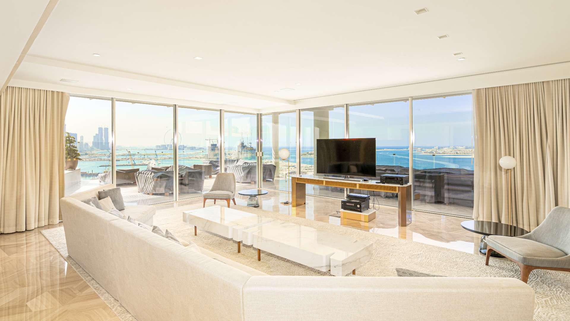 Luxurious penthouse living room with full sea view at FIVE Palm Jumeirah, Dubai