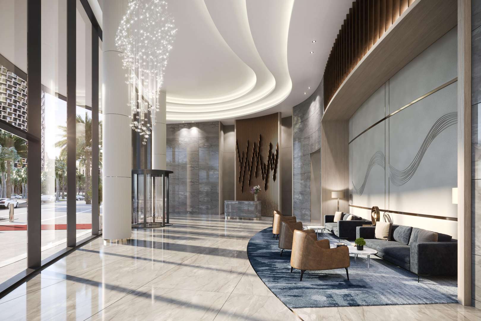 High-floor penthouse balcony view, Downtown Dubai skyline, IL Primo Opera District