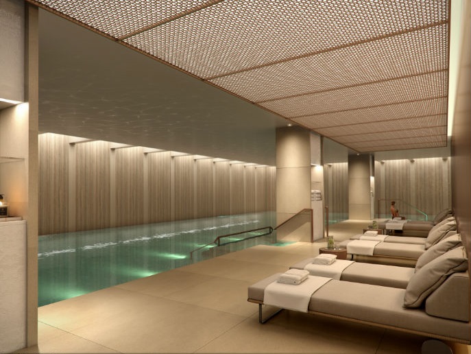 Luxurious living area in Lincoln Square penthouse, London with modern seating arrangement