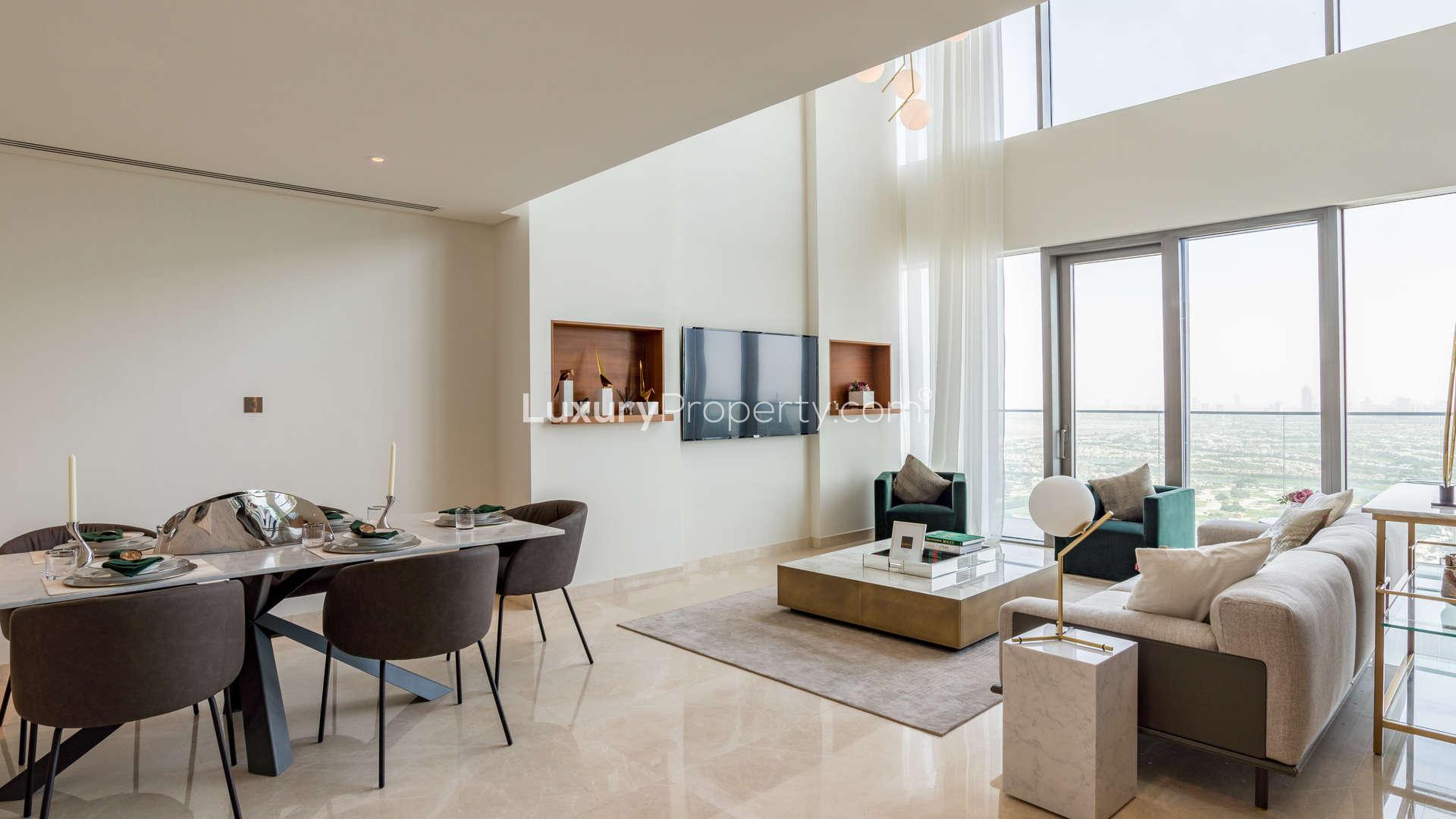 Contemporary kitchen in four-bedroom duplex penthouse at Marina Gate, Dubai Marina for sale