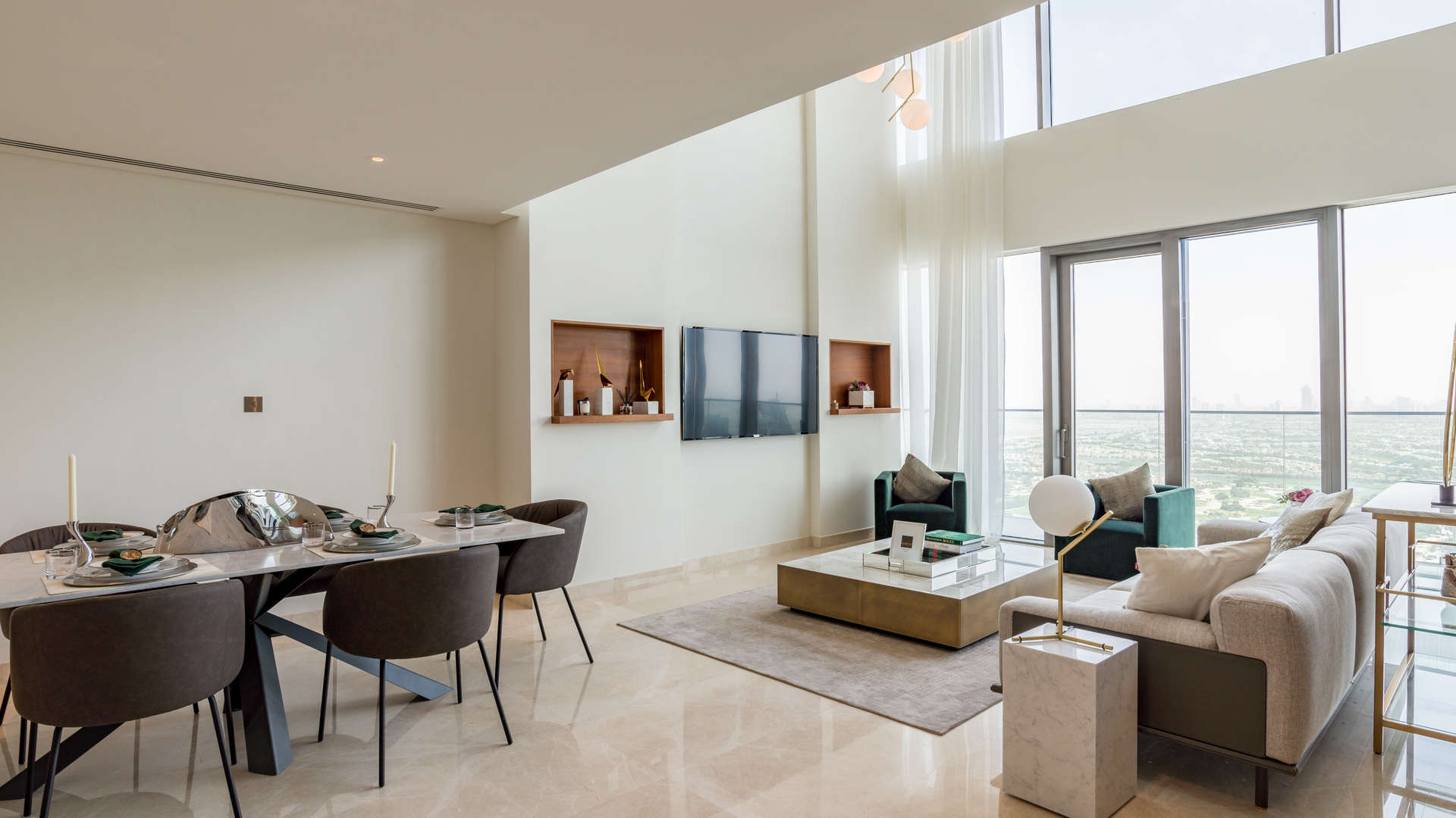 Contemporary kitchen in four-bedroom duplex penthouse at Marina Gate, Dubai Marina for sale