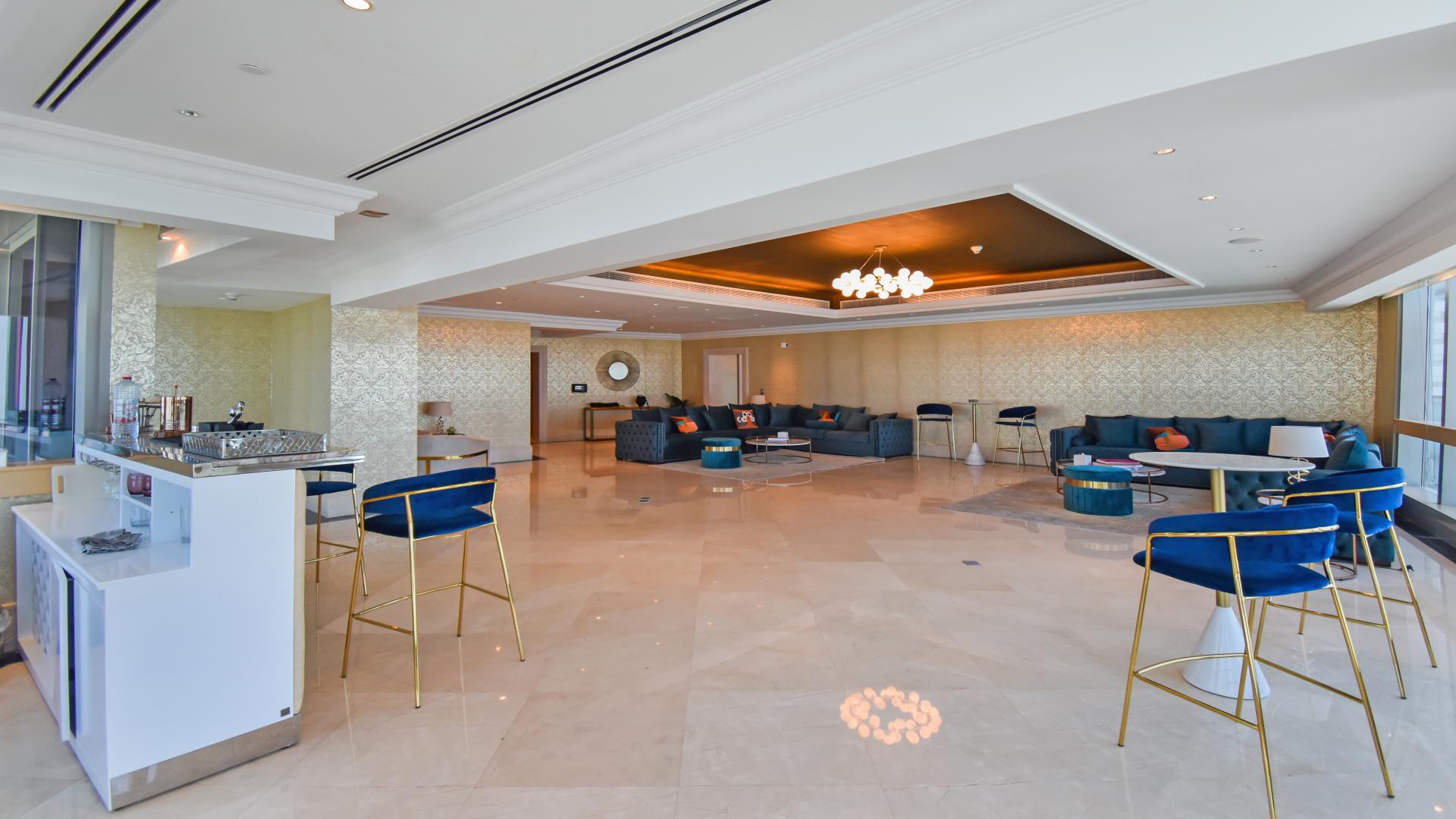 Luxury penthouse interior with modern furnishings in Ocean Heights, Dubai Marina