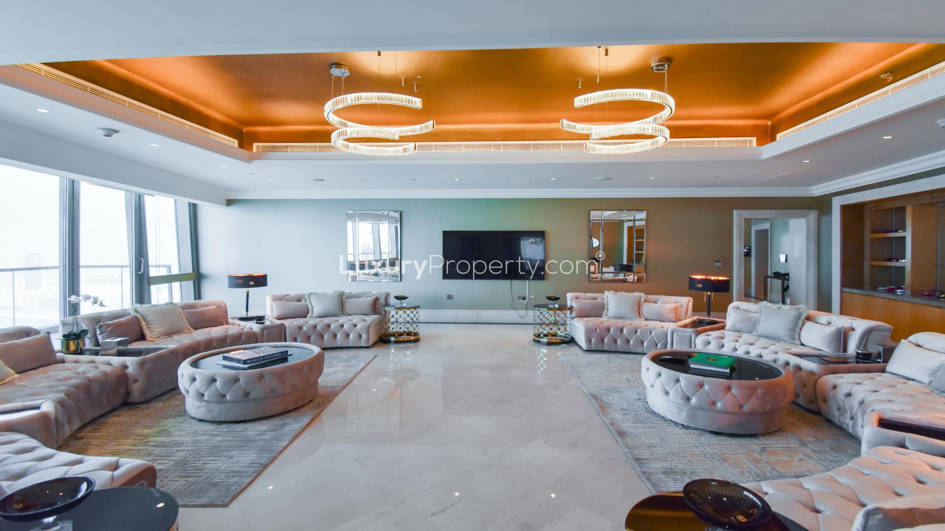 Luxurious indoor pool in Dubai Marina penthouse, Ocean Heights, stunning views