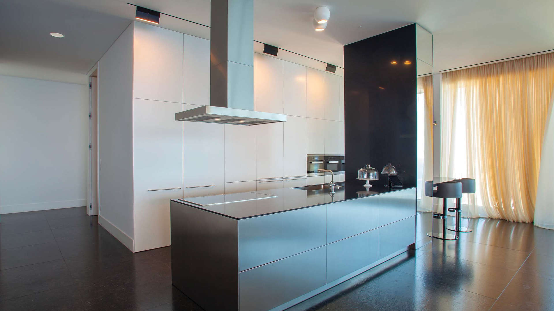 Luxurious penthouse dining area with city views in Olympic Residence, Limassol