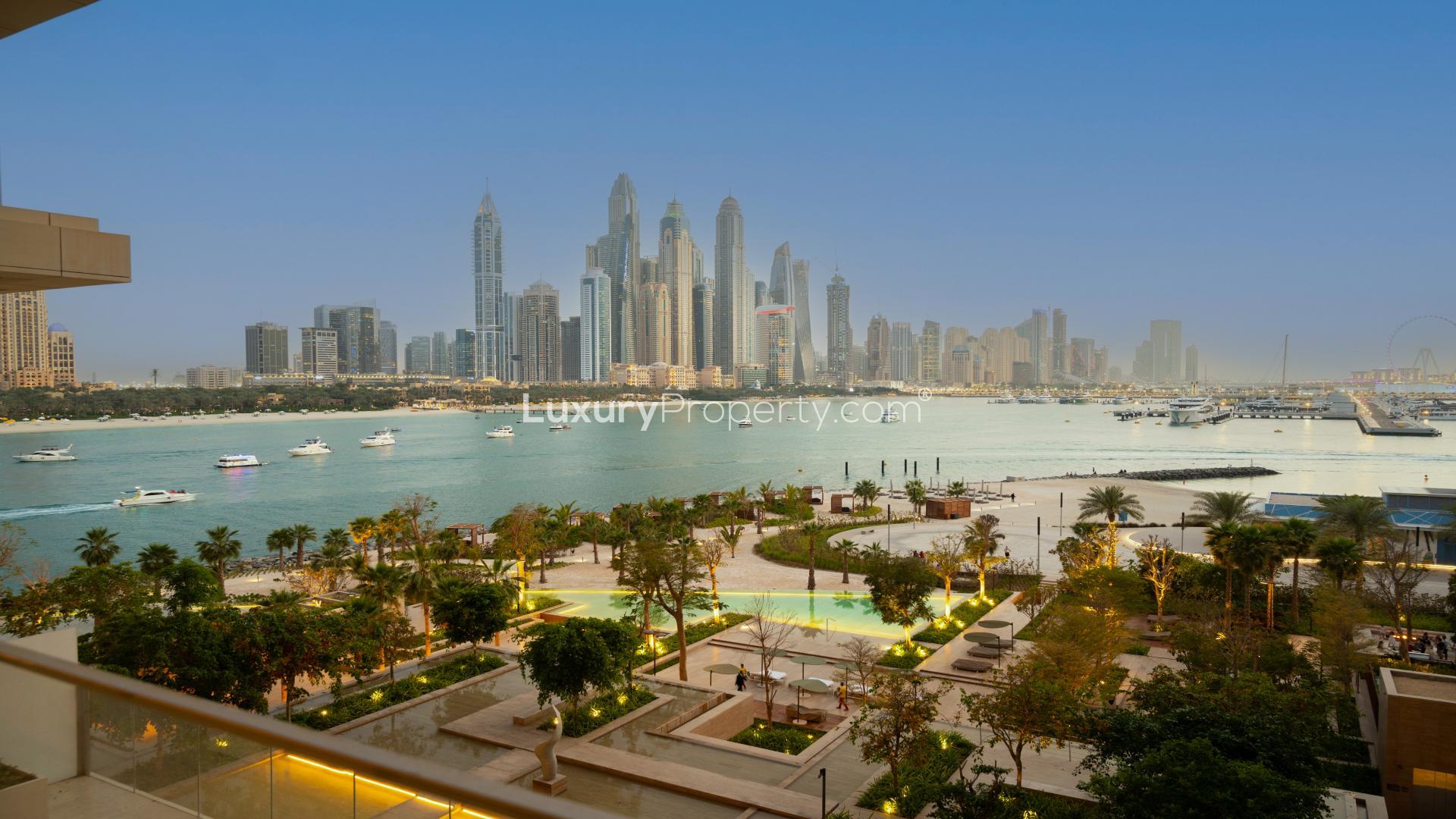 Penthouse terrace with full skyline view at One at Palm Jumeirah, Dubai