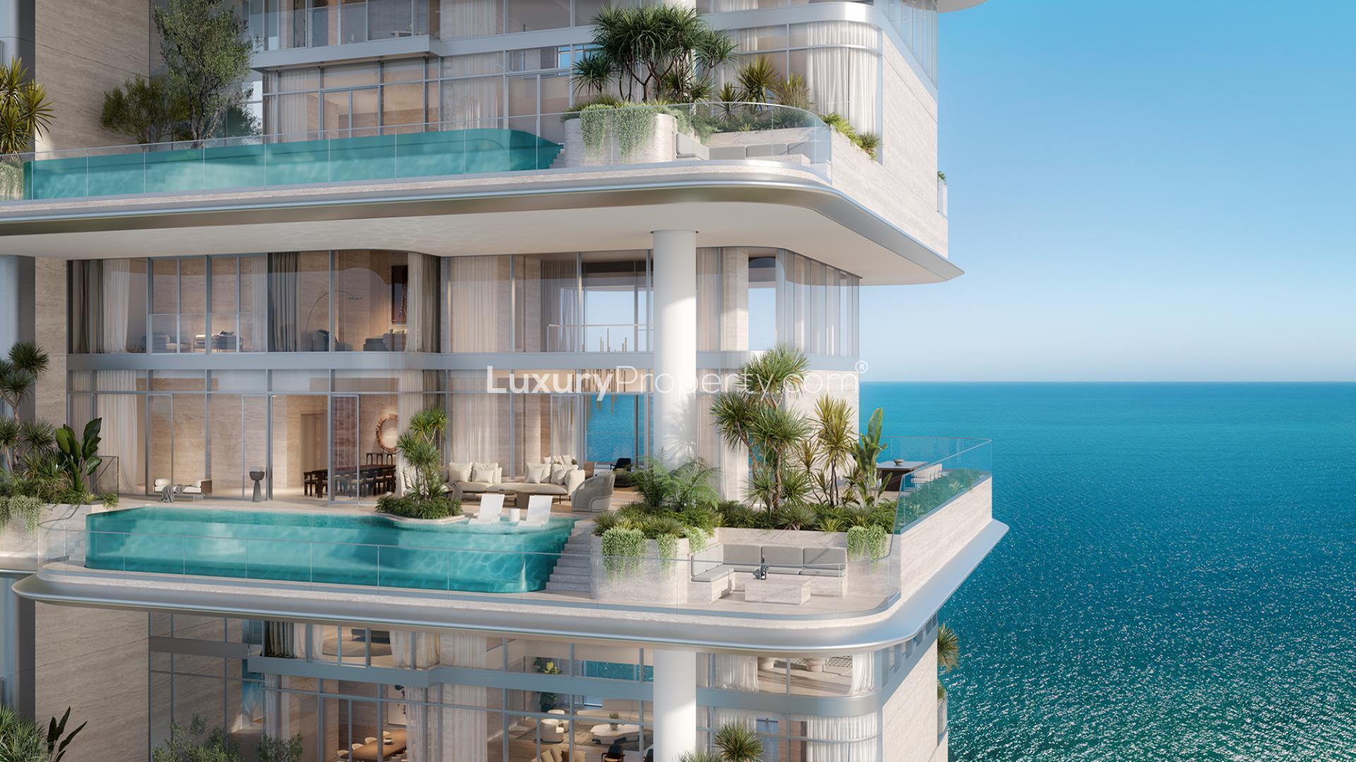 Luxurious Orla Infinity penthouse balcony with ocean view at Palm Jumeirah