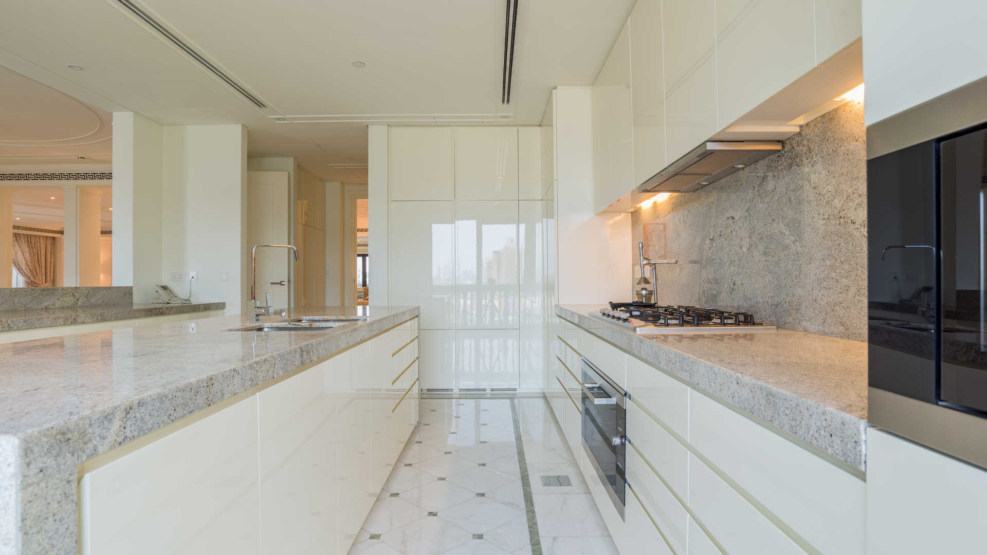 Elegant bedroom in four-bedroom penthouse, Palazzo Versace, Culture Village, featuring luxurious decor