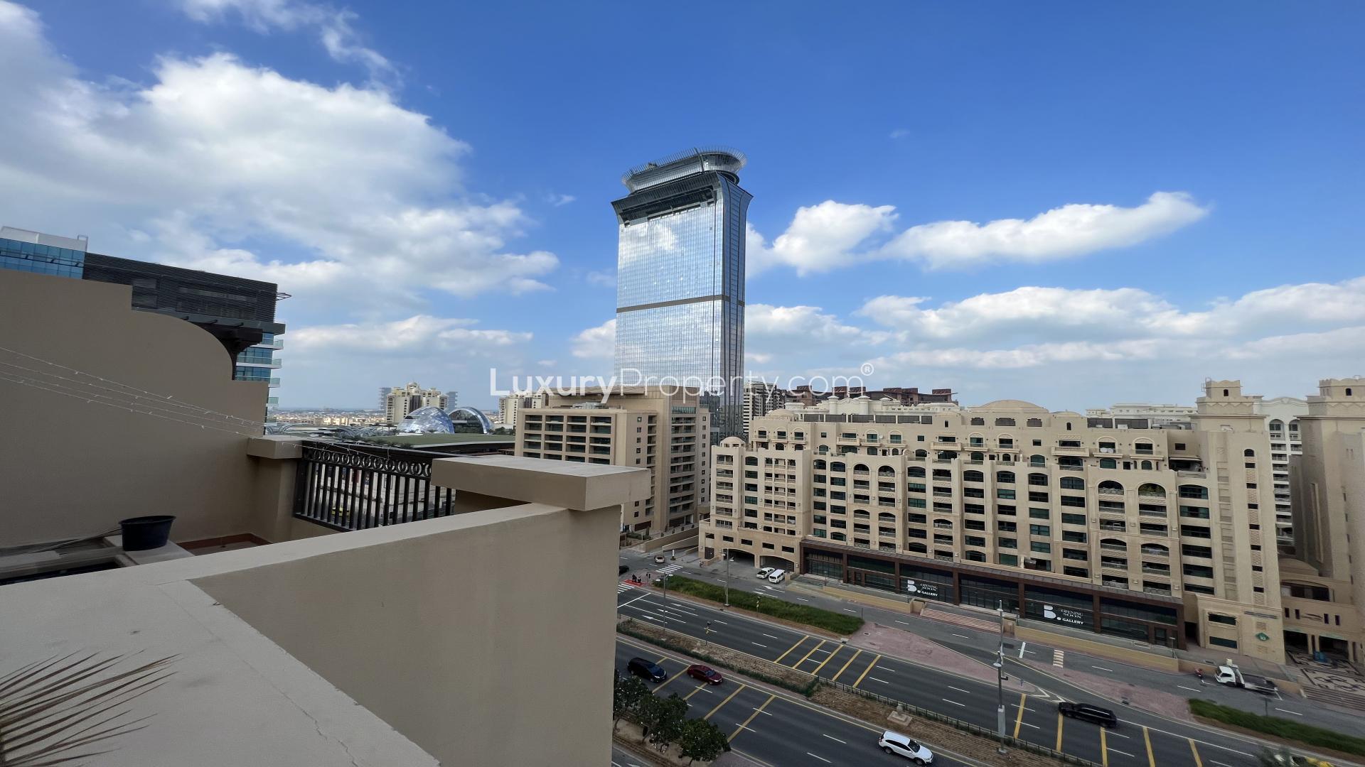 Rooftop pool terrace in Fairmont Palm Residence penthouse, Palm Jumeirah, Dubai