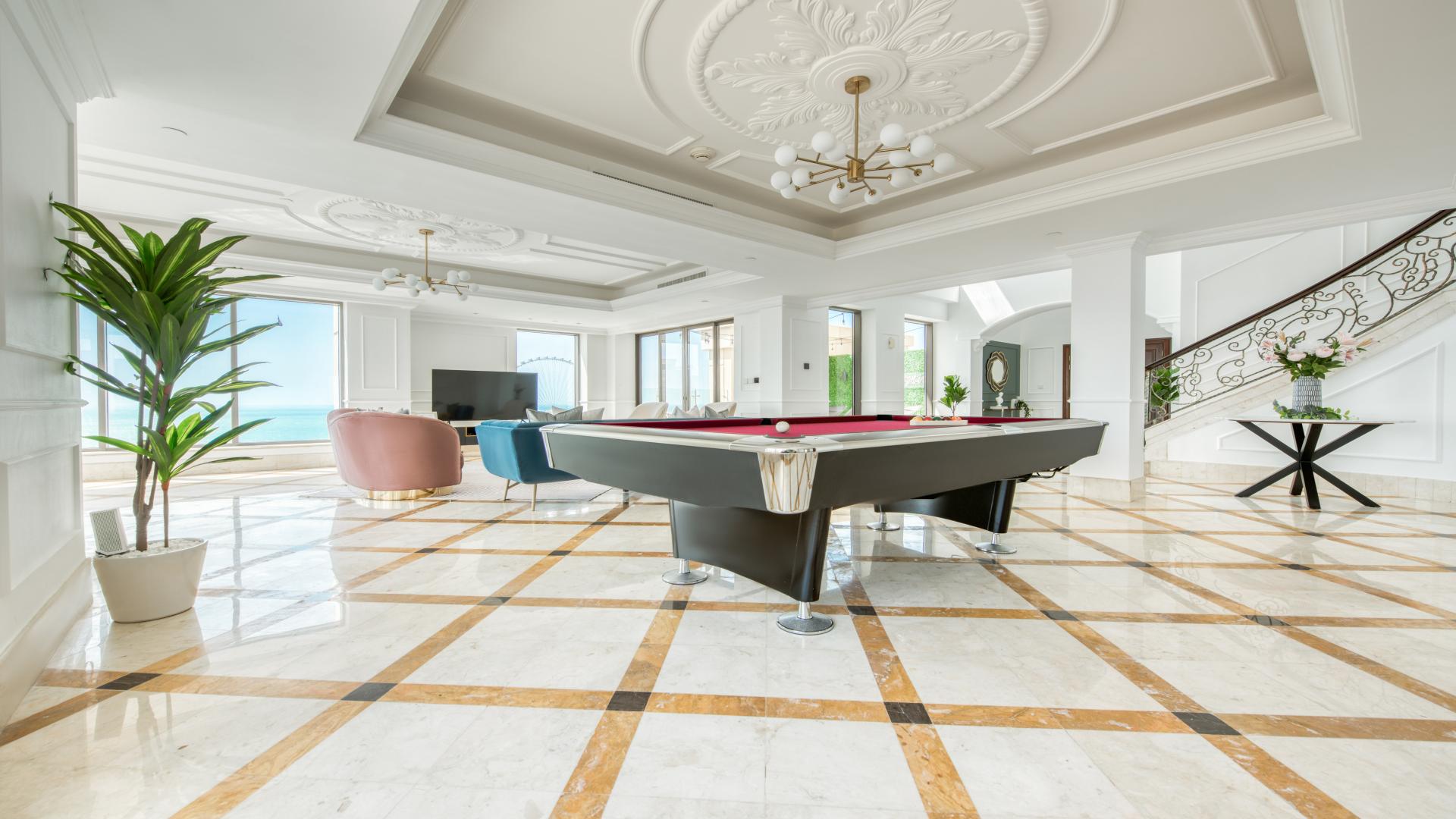 Luxurious living room in beachfront duplex penthouse, Jumeirah Beach Residence, Rimal community