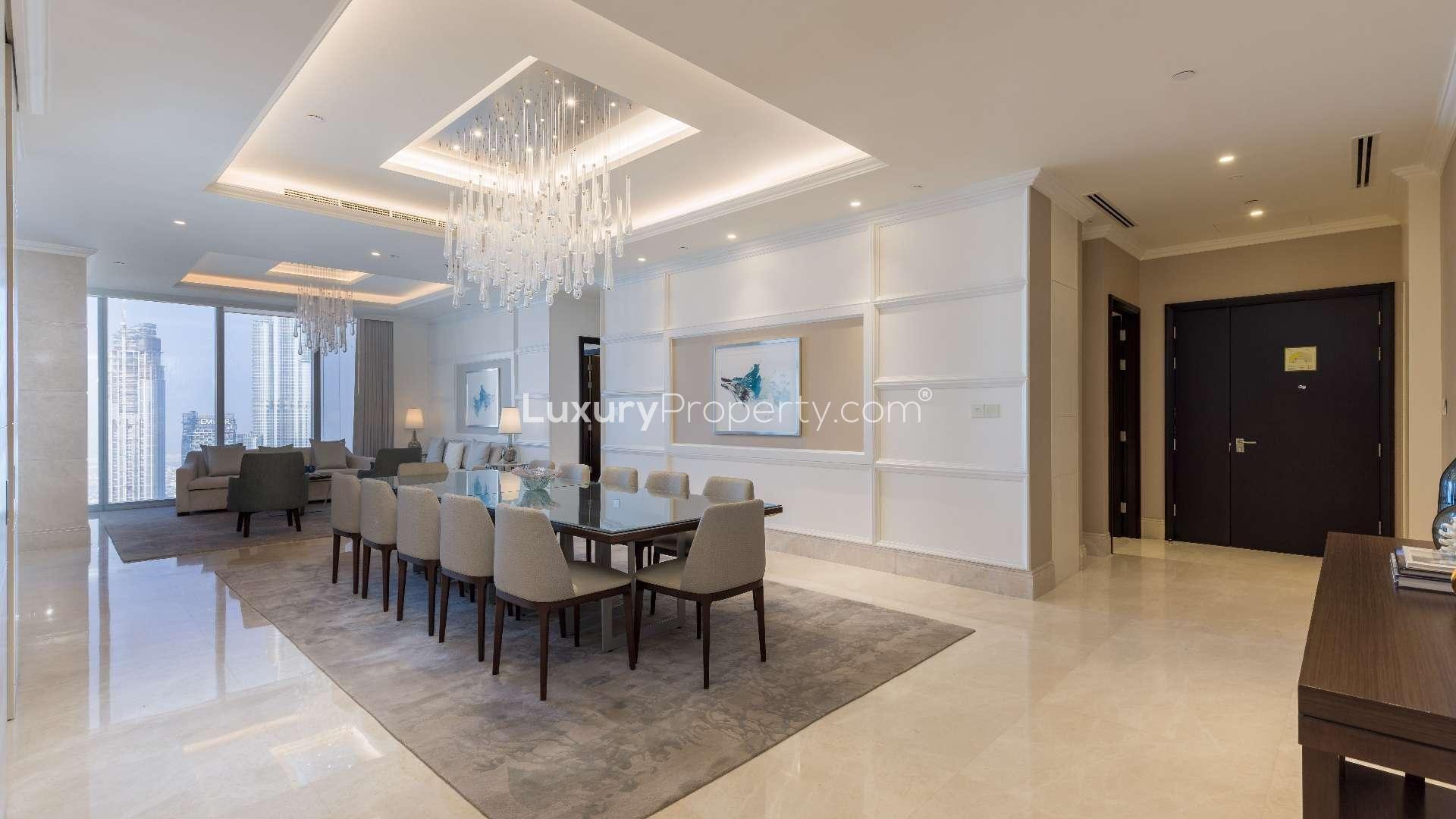 Luxurious kitchen in executive penthouse, Address Fountain Views, Downtown Dubai, modern design