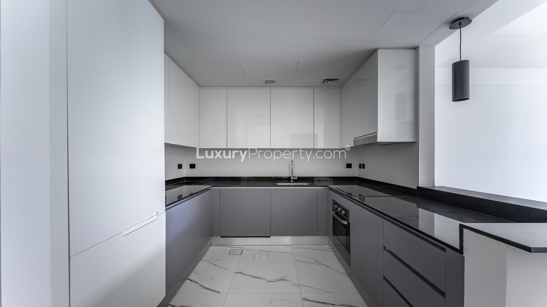 Modern open-plan living area in Meydan townhouse, Elie Saab A Vie, available for rent