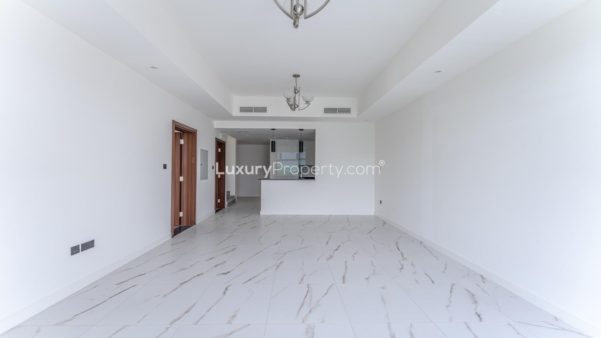 Modern townhouse exterior in Elie Saab A Vie, Meydan, available for rent