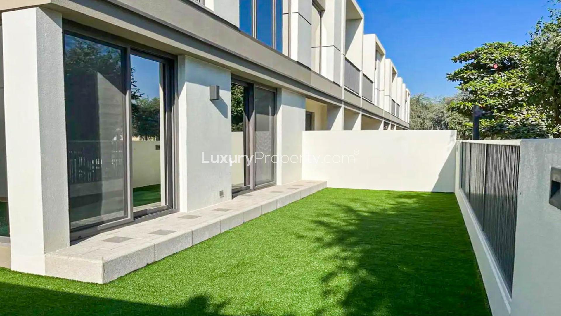 Modern kitchen interior in 4-bedroom townhouse, Aura Gardens, Tilal Al Ghaf, for rent