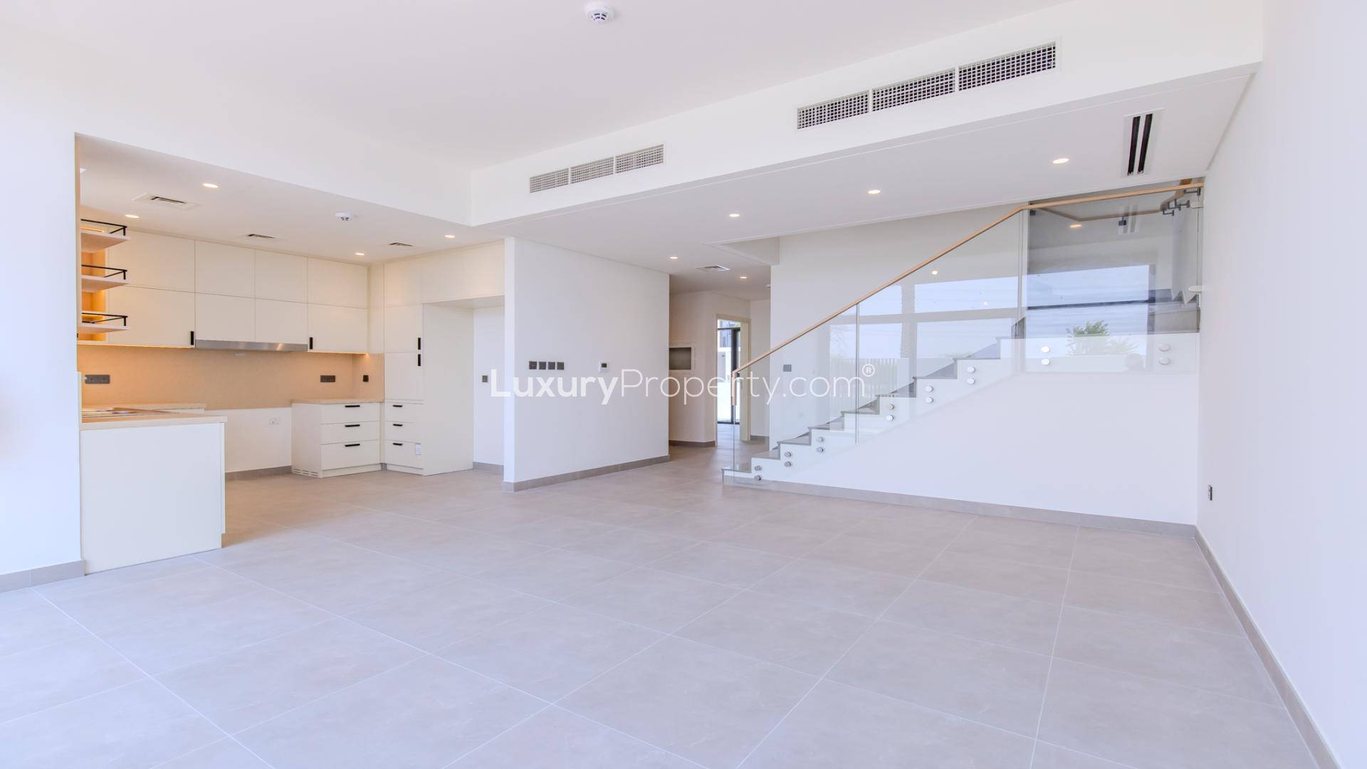Modern kitchen in elegant 4-bedroom townhouse, Ruba, Arabian Ranches 3, available for rent