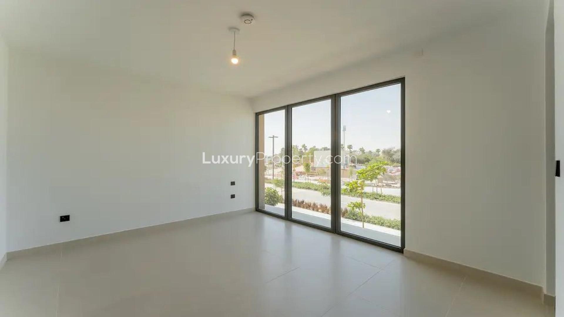 Modern hallway in eco-friendly villa, Aura, Tilal Al Ghaf, with natural light and neutral tones