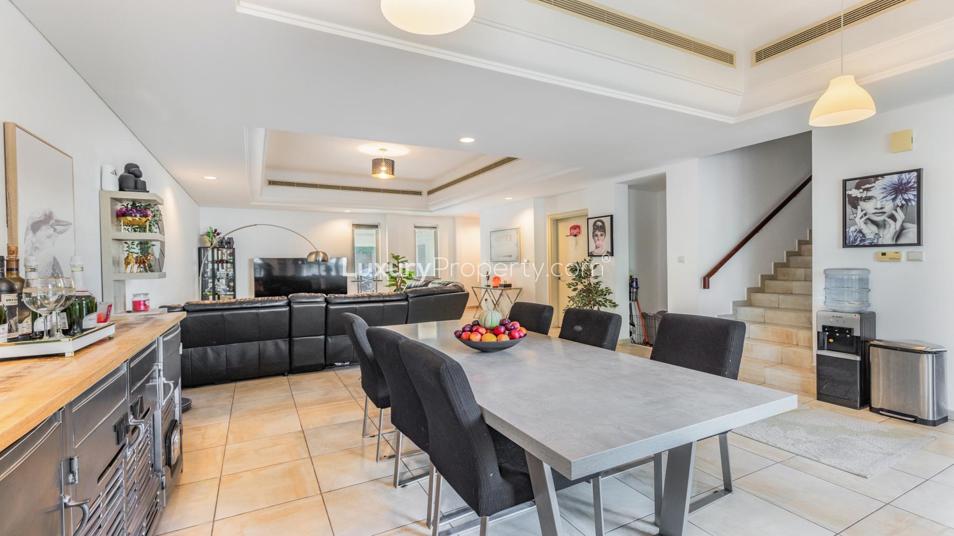 Luxury living room in 4-bedroom townhouse, Victory Heights, Dubai Sports City