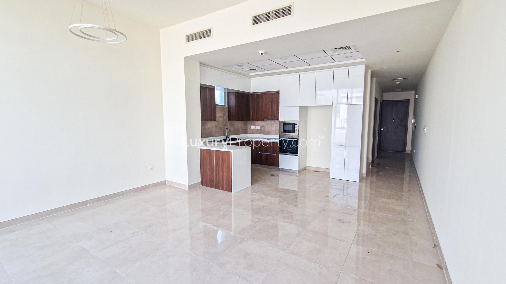 Front view of light-filled 4-bedroom townhouse in Murano Al Furjan for rent