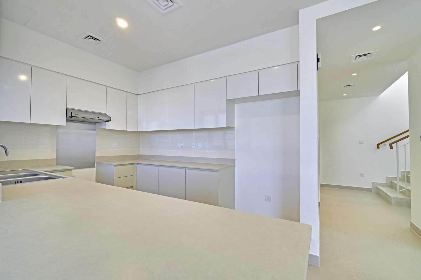 Modern living room in 4-bedroom townhouse, Maple 3, Dubai Hills Estate for rent