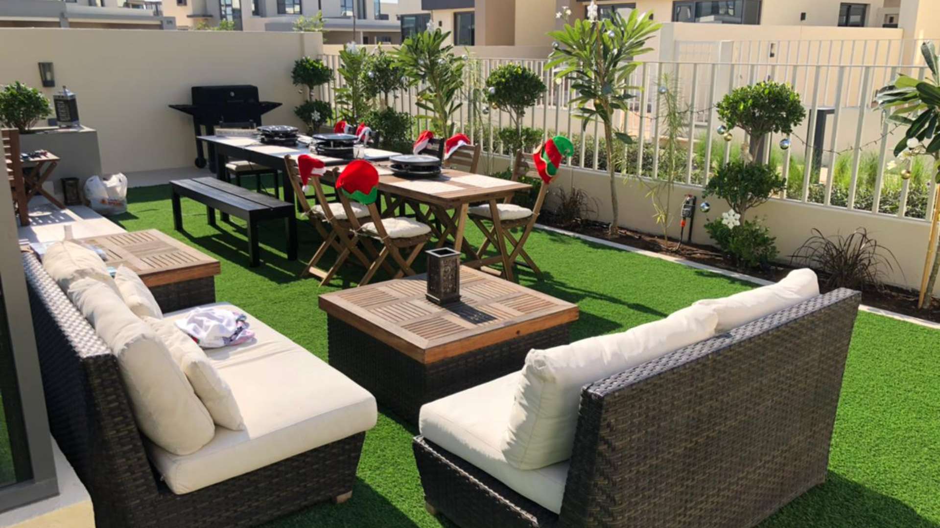 Modern bedroom with desk in 4-bedroom townhouse, Maple at Dubai Hills Estate rental