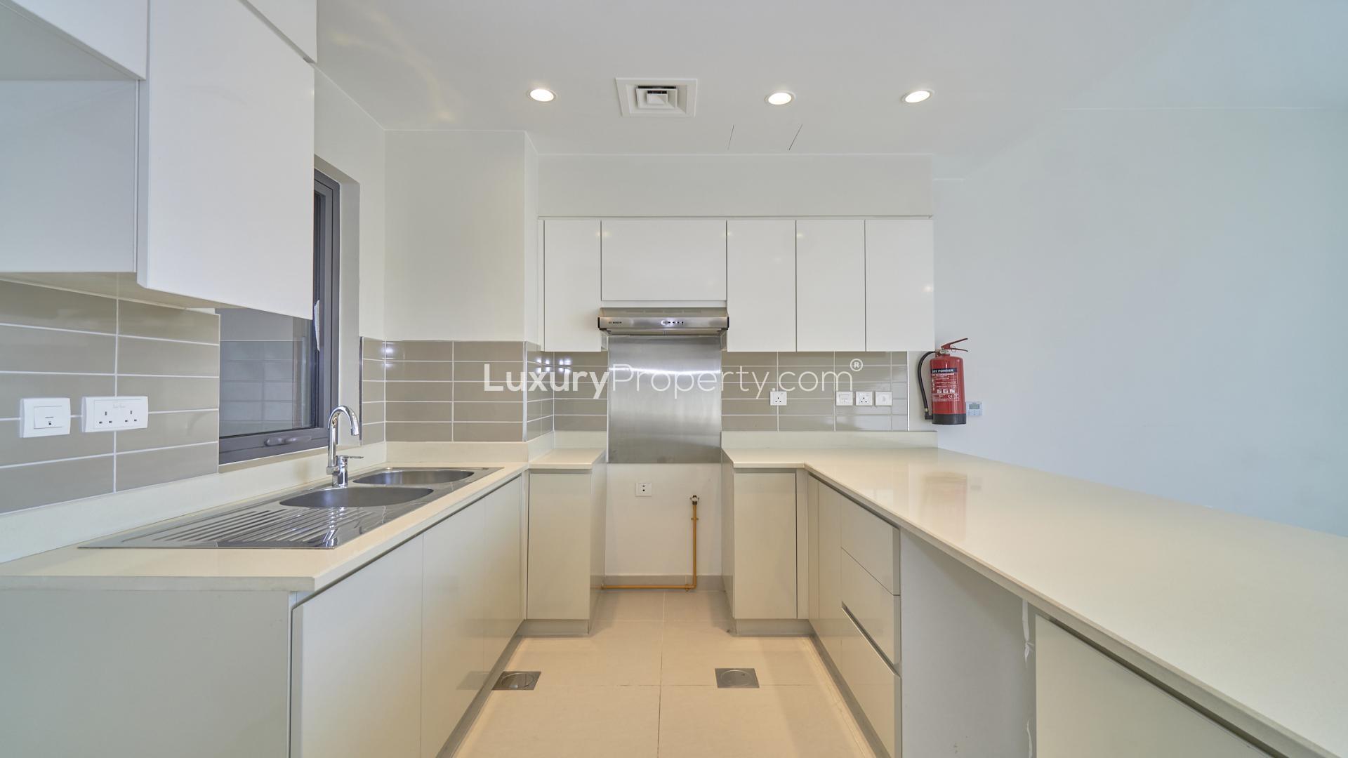 Modern kitchen in 4-bedroom townhouse, Maple at Dubai Hills Estate, available for rent