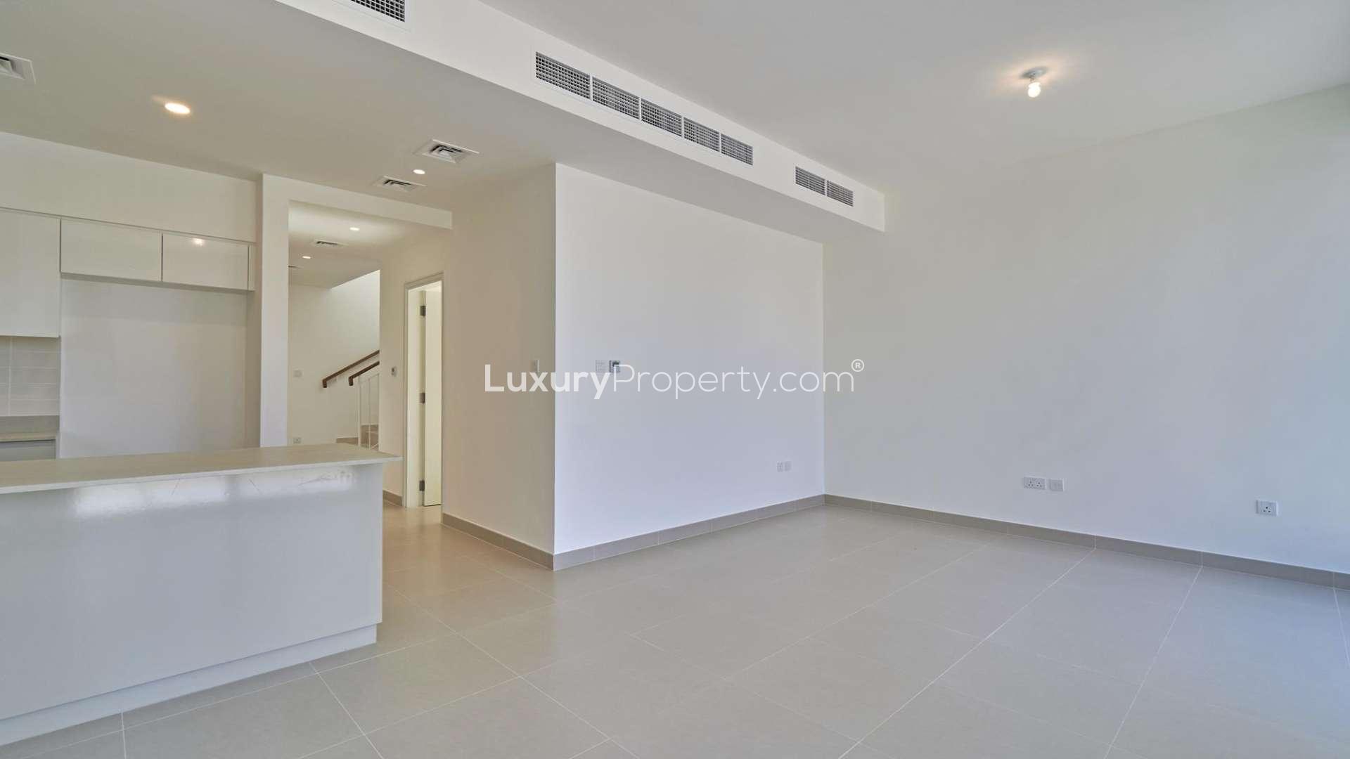 Modern 4-bedroom townhouse exterior in Maple at Dubai Hills Estate, available for rent