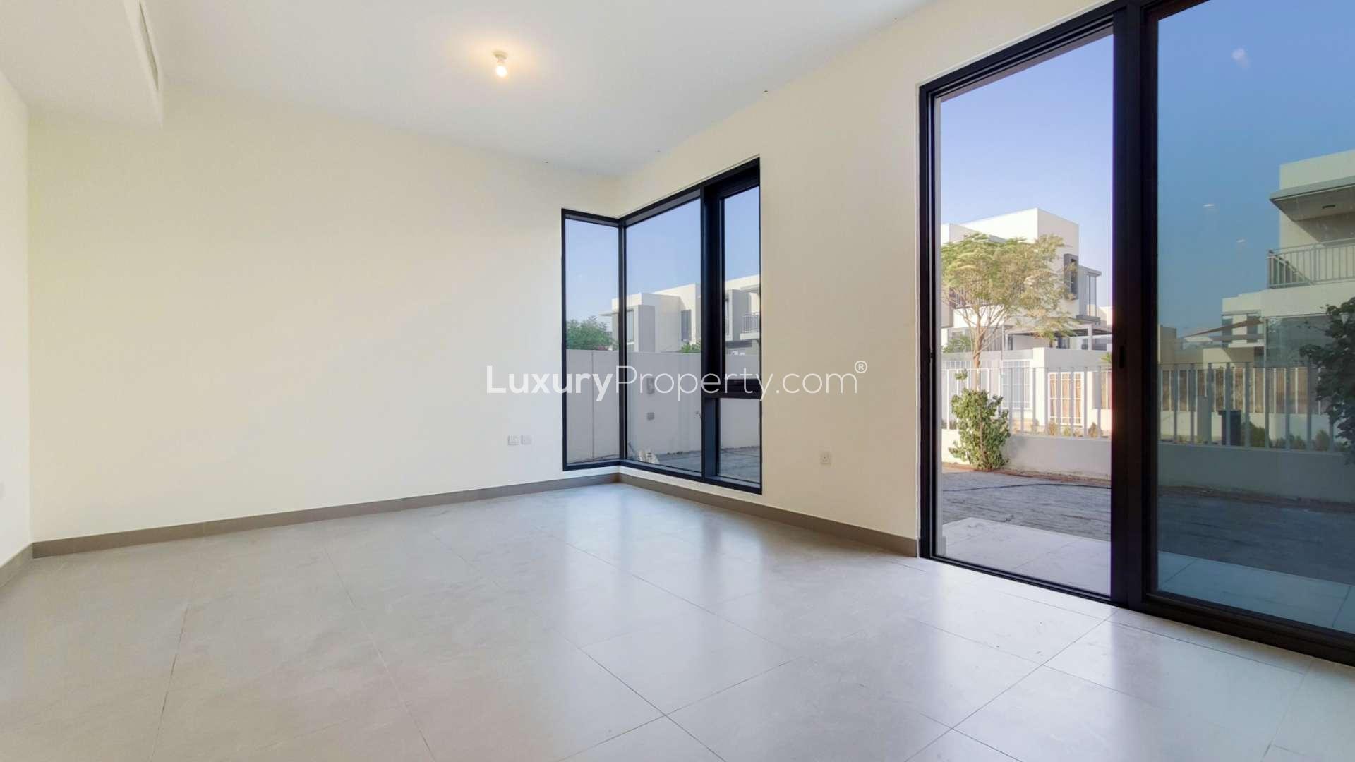 Modern 4-bedroom townhouse exterior in Maple, Dubai Hills Estate for rent
