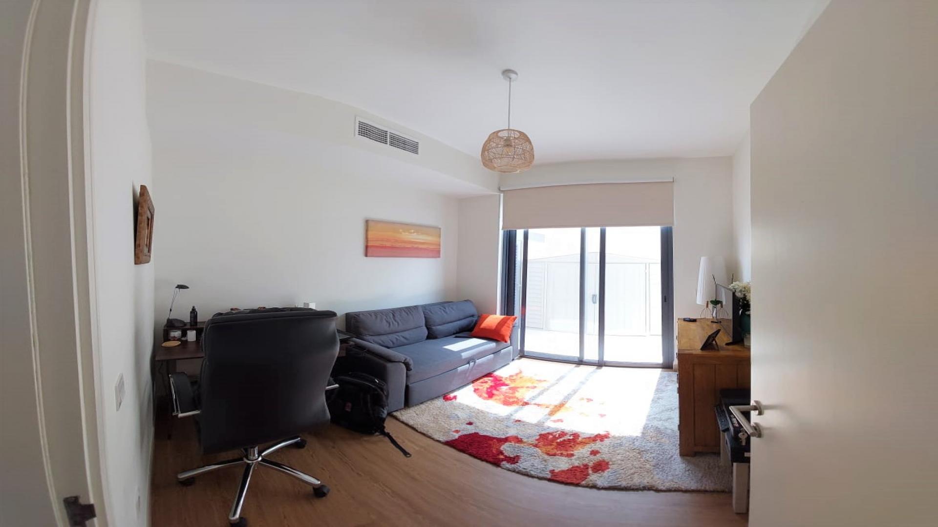 Upgraded living room in four-bedroom townhouse, Maple at Dubai Hills Estate, for rent