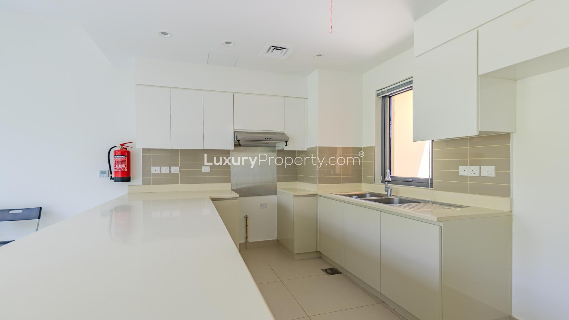 Lush garden view of 4-bed villa in Maple at Dubai Hills Estate for rent