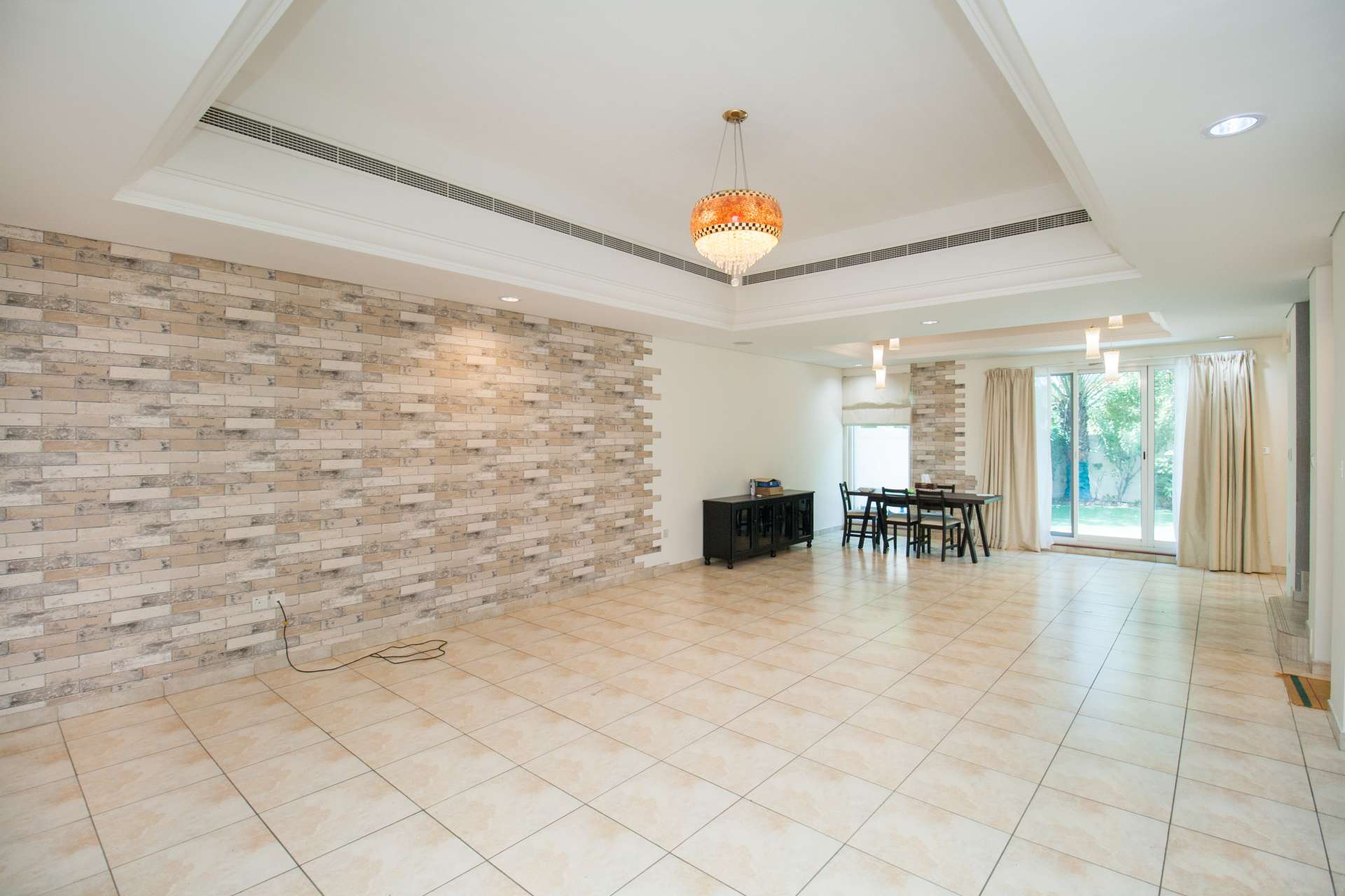 Exterior view of spacious 4-bedroom townhouse for rent in Victory Heights, Dubai Sports City